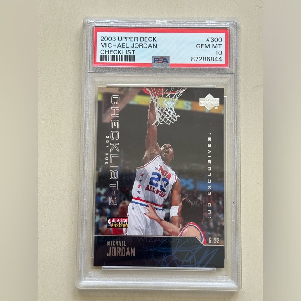 2003 Upper Deck Michael Jordan Checklist #300 PSA10 Chicago Bulls All-Stars 2003